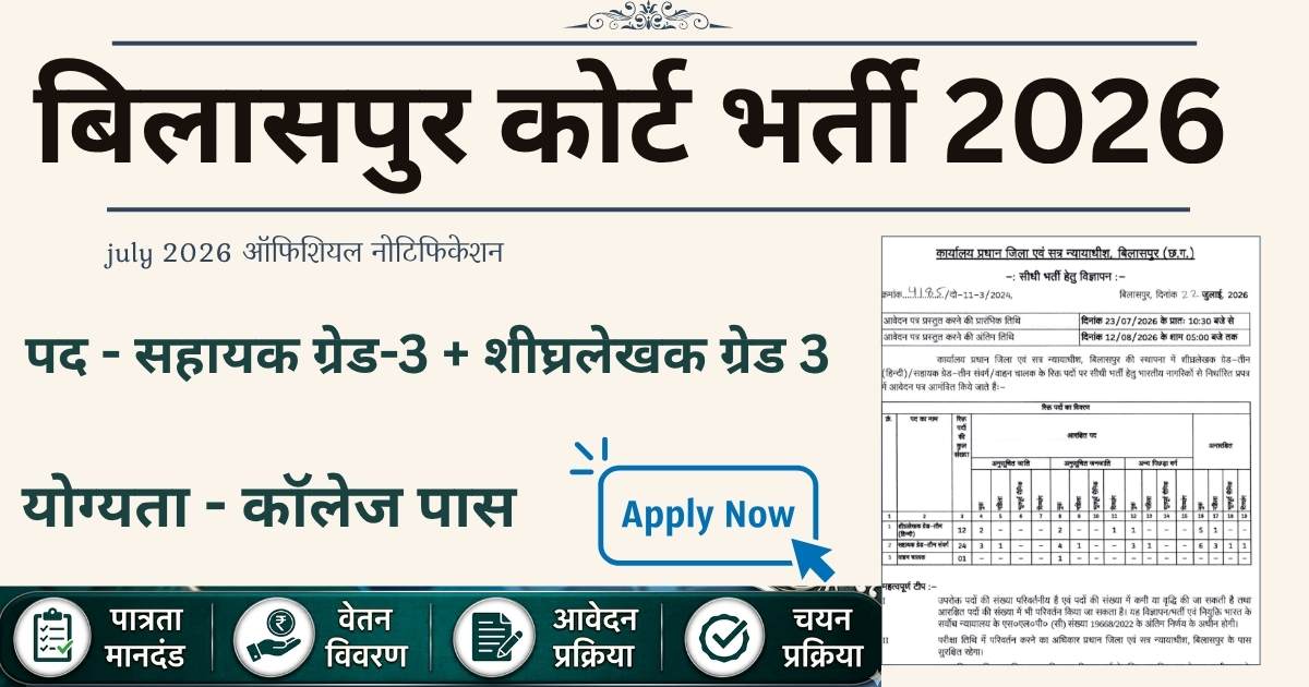 Bilaspur District Court Vacancy 2026